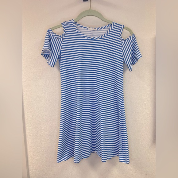 Girls Striped blue and white Btween dress - Picture 1 of 5